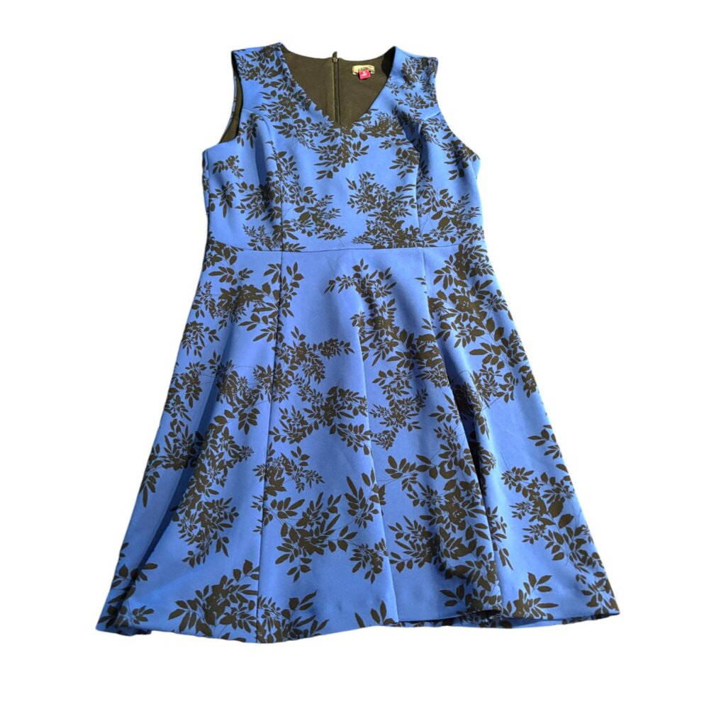 Vince Camuto Women's blue floral sleeveless fit and flare dress sz‎ M - Picture 10 of 11